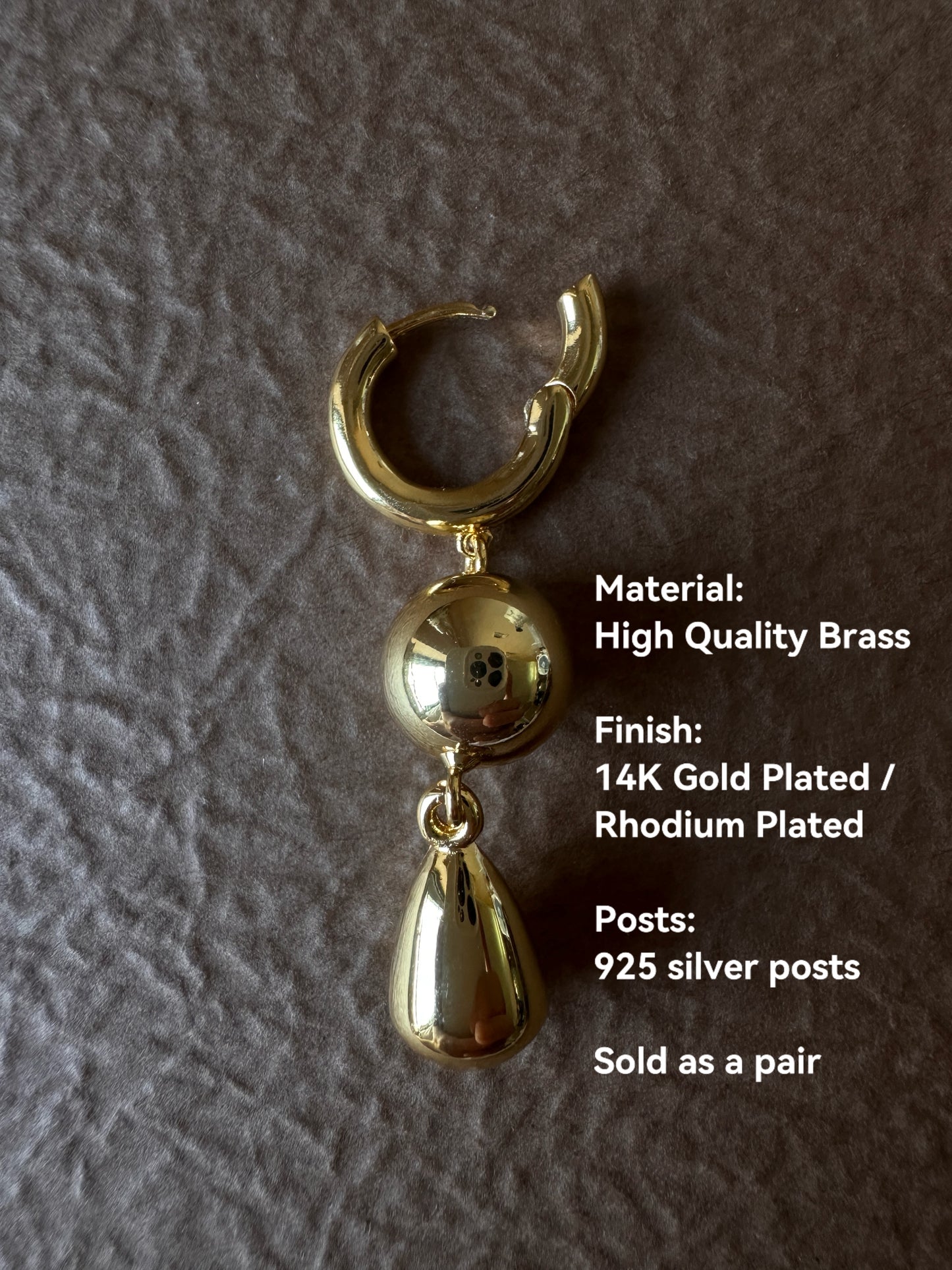 Factory-direct 14k Gold Plated Earrings