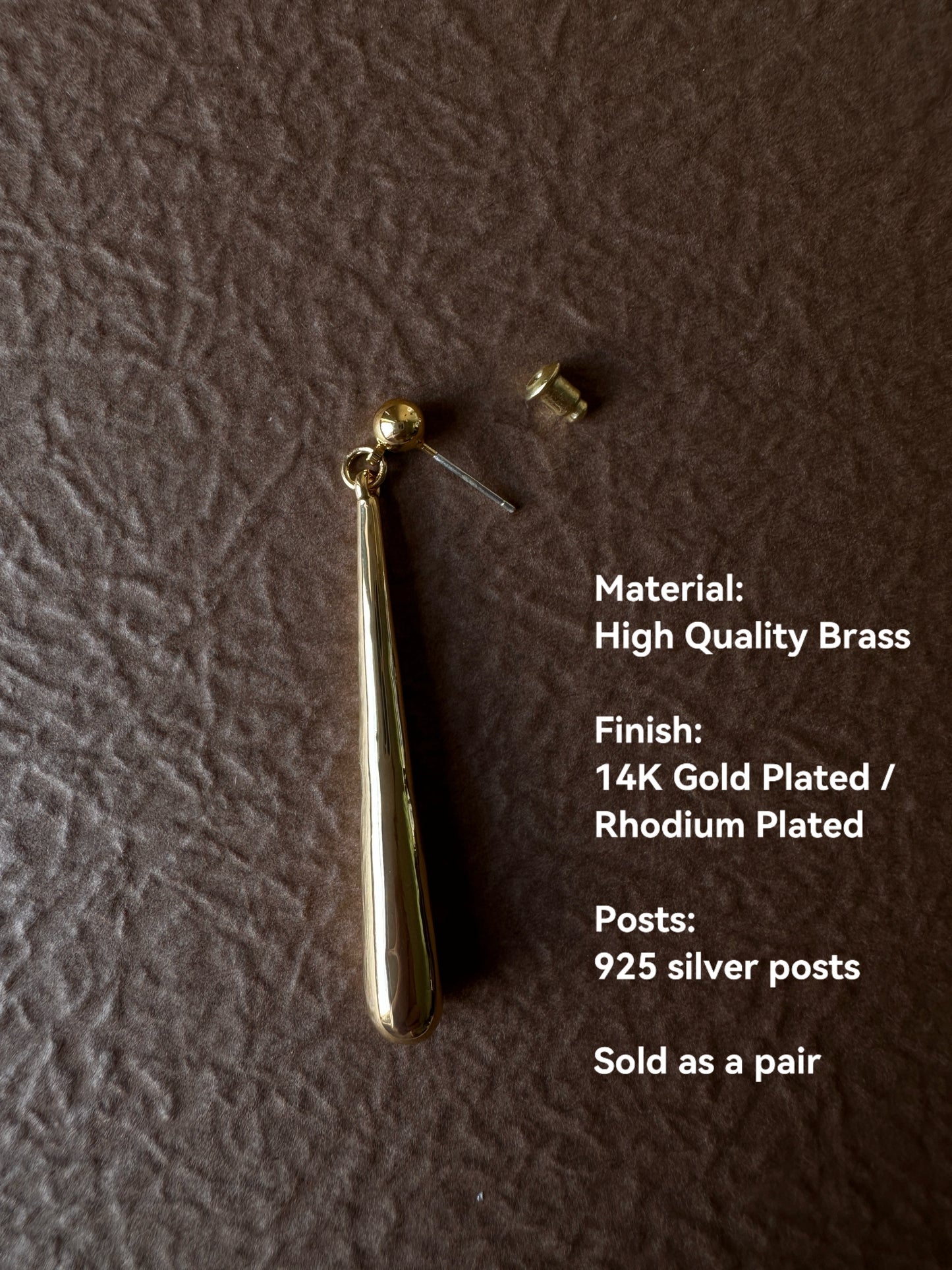 Factory-direct 14k Gold Plated Drop Earrings